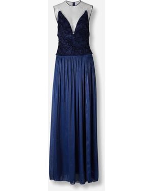 Costarellos Draped Maxi Dress - Blue