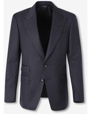 Tom Ford Traje Recto Lana - Azul