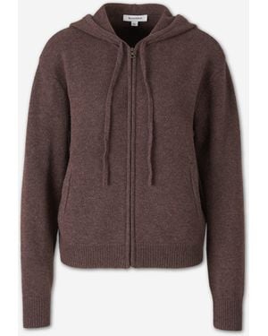 Sporty & Rich Cashmere Wool Zip Cardigan - Brown