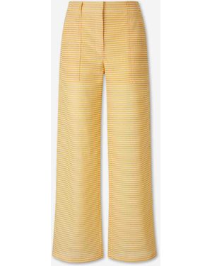 Jonathan Simkhai Printed Straight Leg Trousers - Yellow