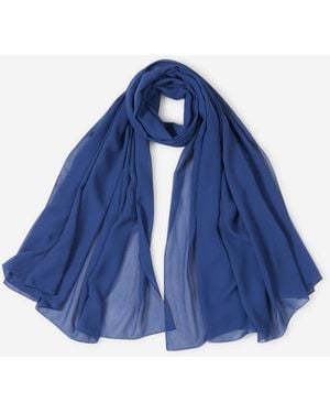 Santa Eulalia Plain Silk Scarf - Blue