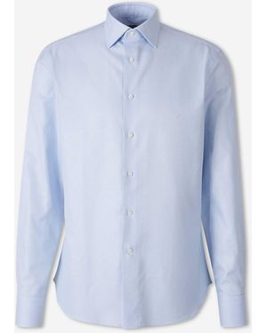 Canali Micro Print Cotton Shirt - Blue