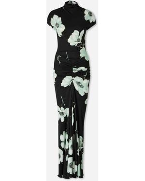 Alaïa Vestido Maxi Drapeado - Negro