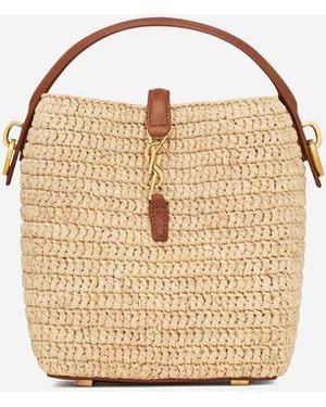 Saint Laurent Le 37 Raffia Mini Bag - Metallic