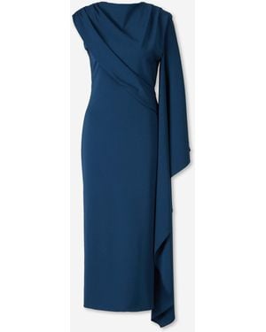 Roland Mouret Abito A Mantello Asimmetrico - Blu