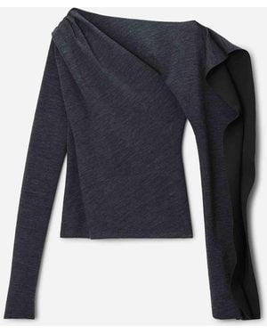 Alexander Wang Asymmetrical Long Sleeve Top - Blue
