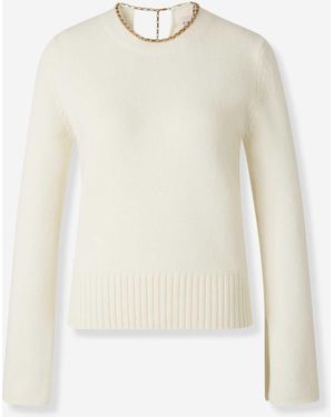 Moncler Pull Col Rond - Blanc