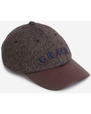 Wales Bonner Visor Cap Leather - Brown