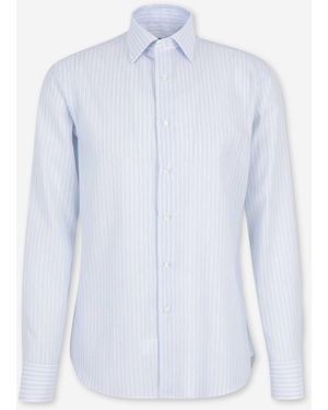 Canali Striped Dress Shirt - White