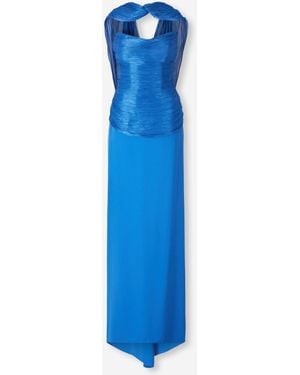 Marmar Halim Robe Maxi Plissée - Bleu