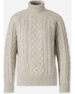 TOTEME Cable Knit Turtleneck Sweater - White