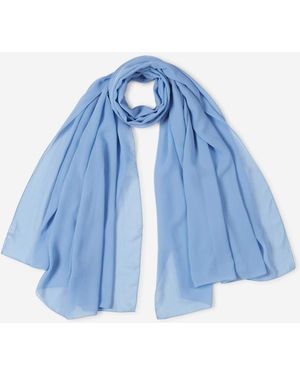 Santa Eulalia Plain Silk Scarf - Blue