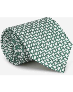 Santa Eulalia Geometric Silk Tie - Green