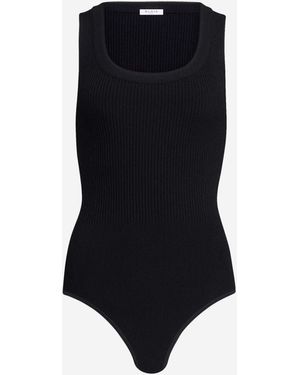 Alaïa Sleeveless Ribbed Bodysuit - Black