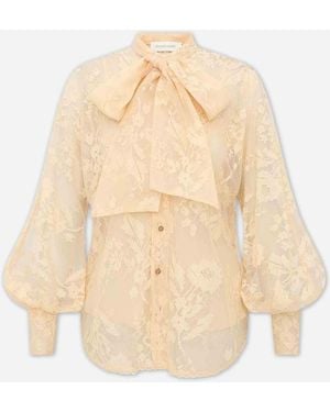 Zimmermann Lace Blouse With Bow - White