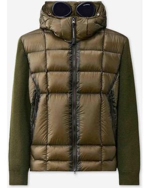 C.P. Company Padded Cardigan With Hood - Green