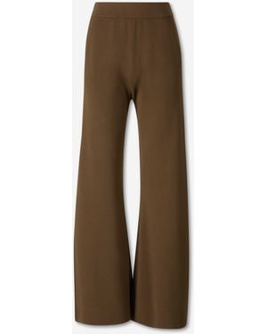 Max Mara Crepe Wide Leg Pants - Brown