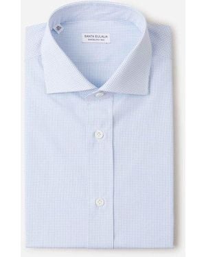 Santa Eulalia Mini Check Motif Shirt - Blue
