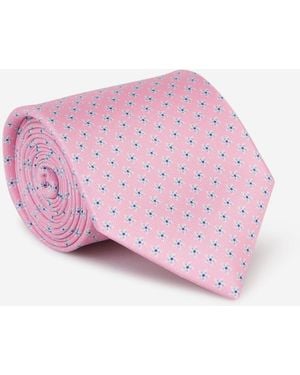 Marinella Corbata Motivo Floral - Rosa