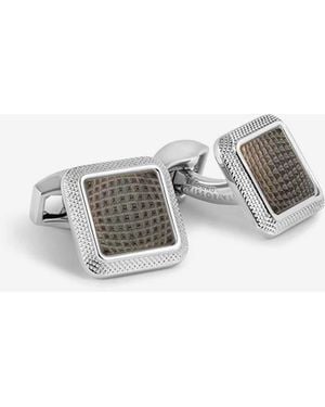 Tateossian Diamond Giza Square Cufflinks - White