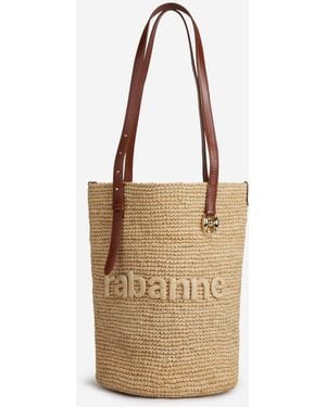 Rabanne Sac Tote Raphia - Neutre