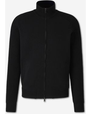 Santa Eulalia Wool Cardigan With Zipper - Black