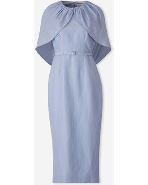 Roland Mouret Midi Cape Dress - Blue