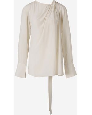 Victoria Beckham Blusa Retorcido Seda - White