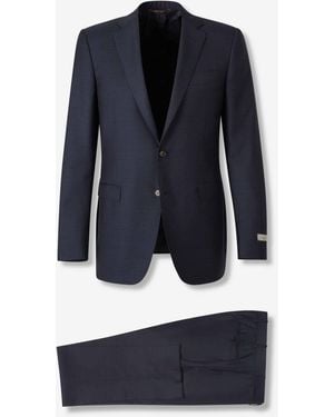 Canali Straight Wool Suit - Blue