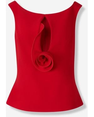 Magda Butrym Top Floral - Rojo