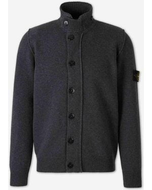 Stone Island Cárdigan Cuello Alto - Negro