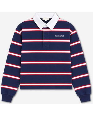 Sporty & Rich Polo Cotton Logo - Blue