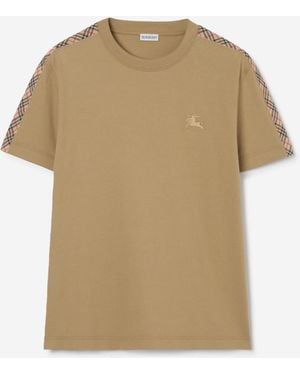 Burberry Round Neck T-Shirt - Natural