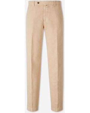 Santa Eulalia Linen Chino Trousers - Natural