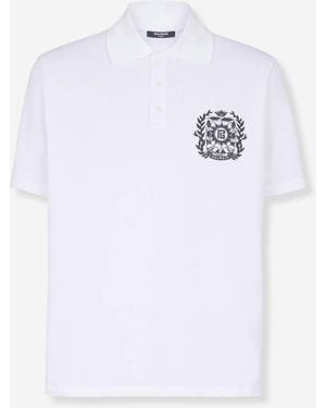 Balmain Polo Logo Estampado - Blanco