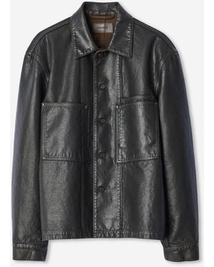 Lemaire Camicia Denim Spalmato - Nero