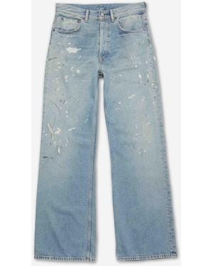 Acne Studios Jeans Anchos Pintura - Azul