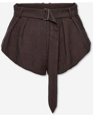 Magda Butrym Wide Linen Shorts - Natural