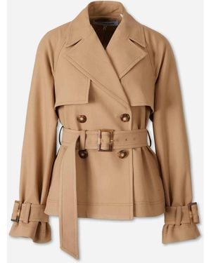 Veronica Beard Lazaro Short Trench Coat - Natural