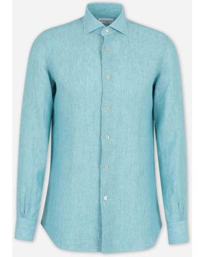 Santa Eulalia Straight Linen Shirt - Blue