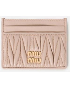 Miu Miu Quilted Matelassé Card Holder - White