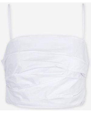 STAUD Pleated Tank Top - White