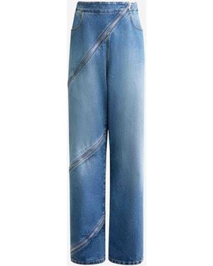 Alaïa Jeans Straight Espiral - Azul