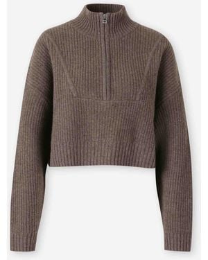 STAUD Hampton Cropped Jersey - Braun