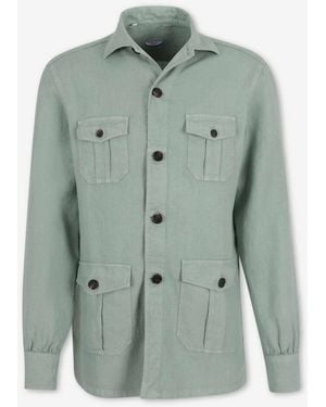 Vincenzo Di Ruggiero Plain Linen Shirt - Green