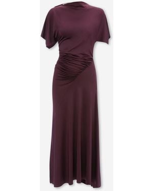 Victoria Beckham Blousey Draped Dress - Purple