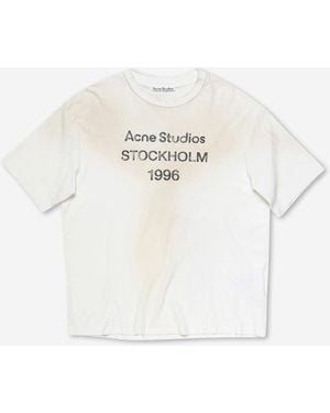 Acne Studios Camiseta Cuello Redondo - Blanco