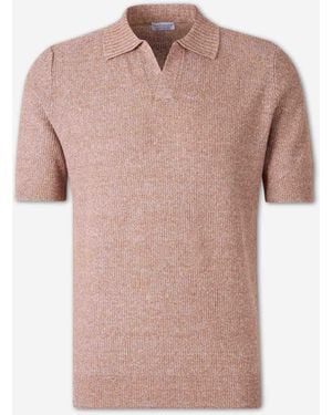 Santa Eulalia Linen Knit Polo Shirt - Pink