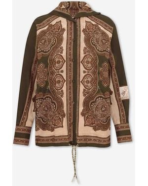 Zimmermann Printed Blouse With Hood - Brown