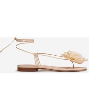 Magda Butrym Floral Flat Sandals - Natural